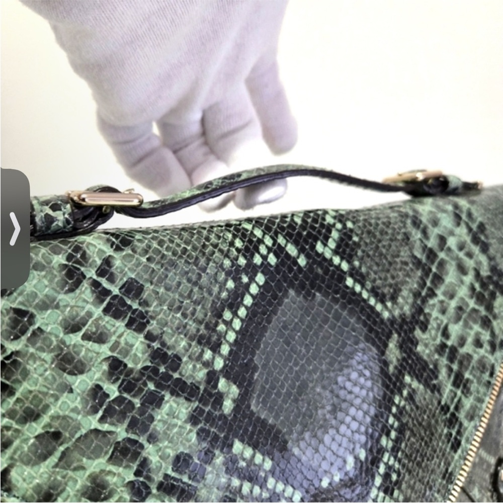 Rebecca Minkoff Collection Green Python Embossed Leather Cali Shoulder Bag - Picture 5 of 15
